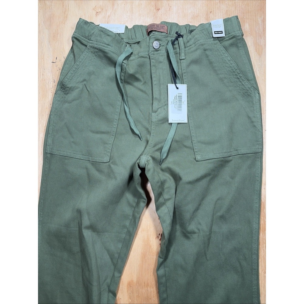Judy Blue Jogger Jeans Womens Green Carmen High Waist Garment Dyed Utility